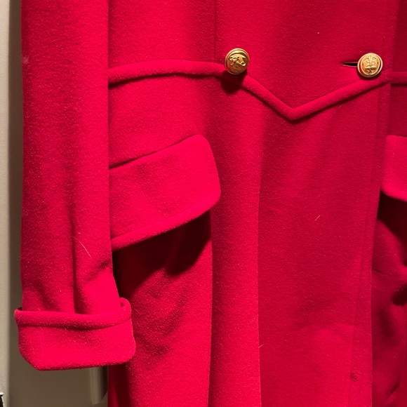 Long Red Cashmere Coat - Picture 9 of 11